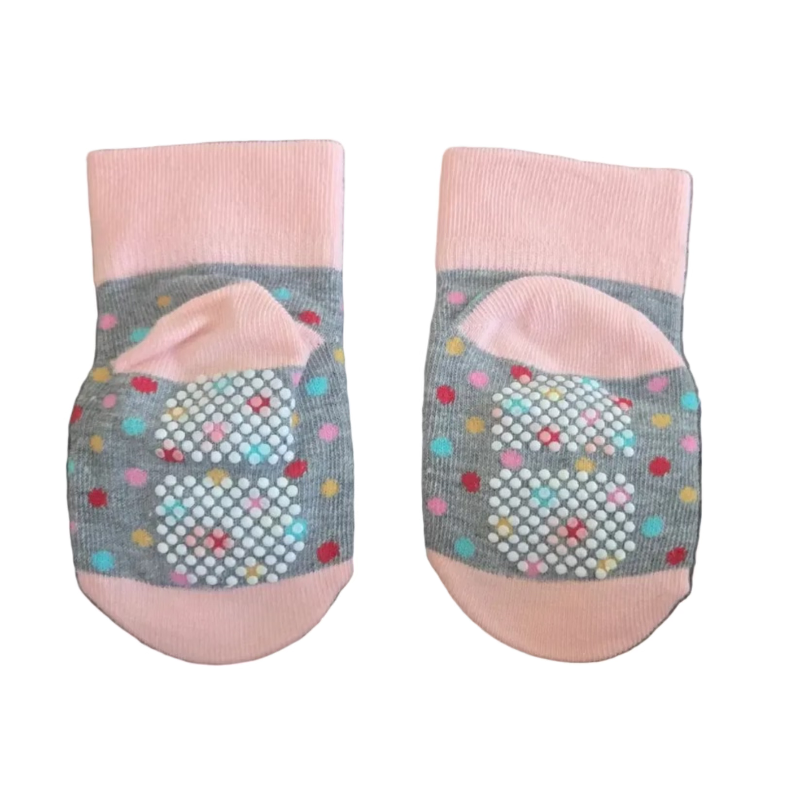 Pink Fox Baby Socks with Grip