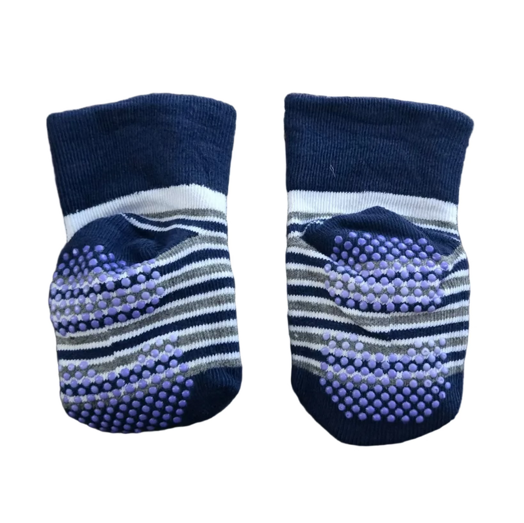 Grey Possum Baby Socks with Grip