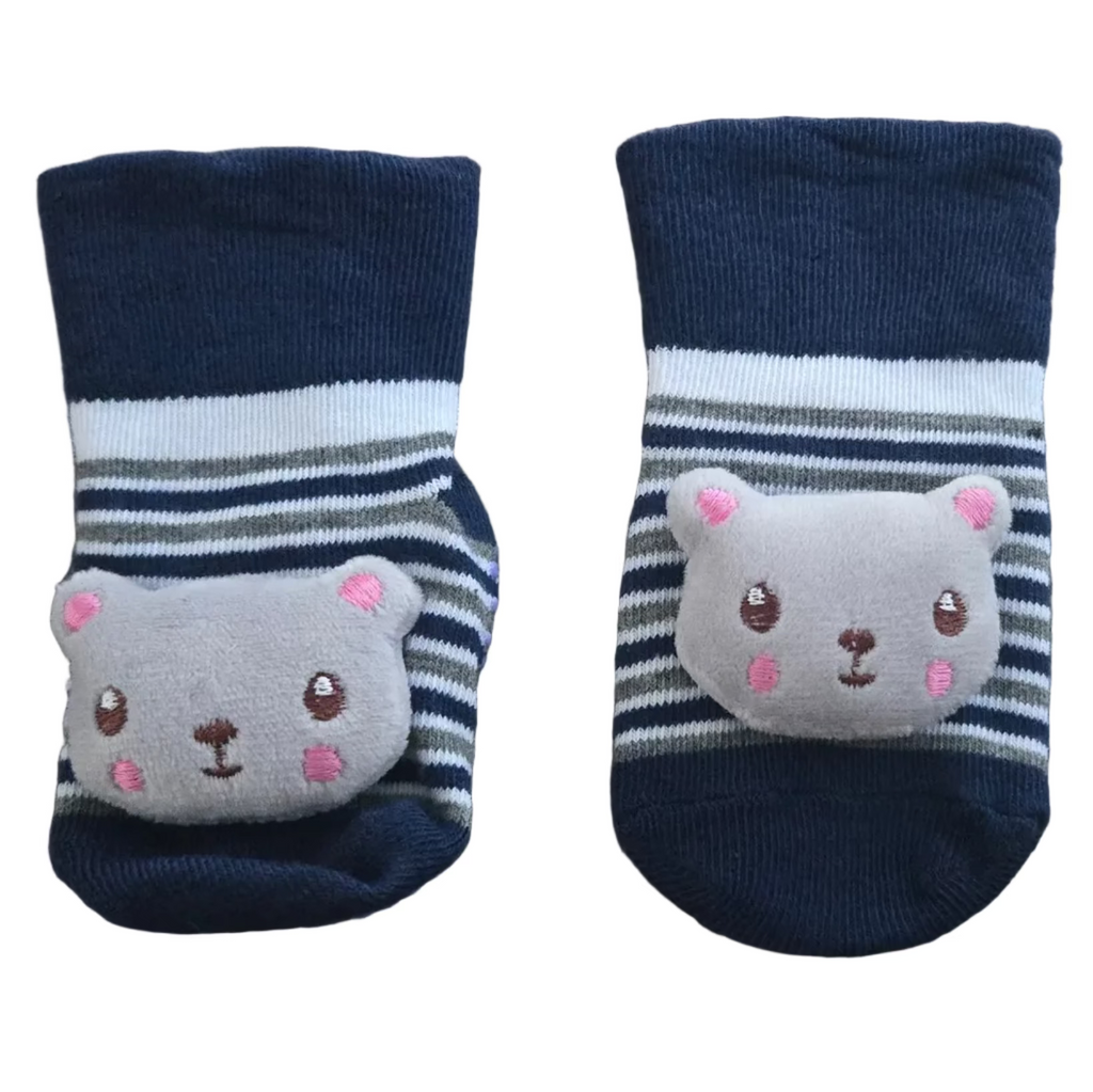 Grey Possum Baby Socks with Grip