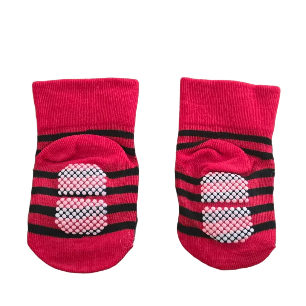 Superhero Red Baby Socks with Grip